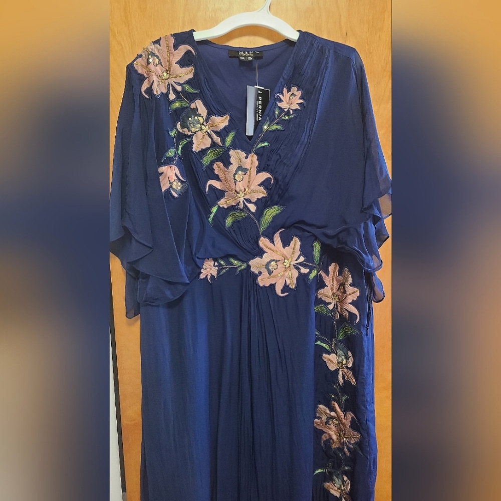 Navy Blue Floral Maxi Dress